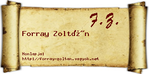 Forray Zoltán névjegykártya