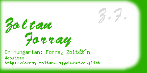 zoltan forray business card